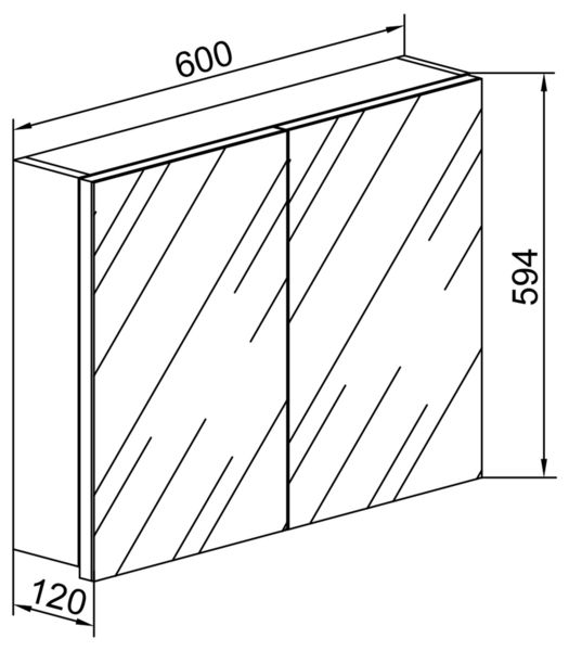 Produktbild: Spiegelschrank Spiegel Badezimmer Badinos 59x60 cm