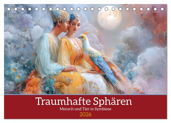 Produktbild: Traumhafte Sph&auml;ren - Mensch und Tier in Symbiose (Tischkalender 2026 DIN A5 quer), CALVENDO Monatskalender