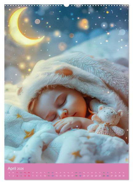 Produktbild: Bevor wir tr&auml;umen gehen - Kinderkalender (hochwertiger Premium Wandkalender 2026 DIN A2 hoch), Kunstdruck in Hochglanz