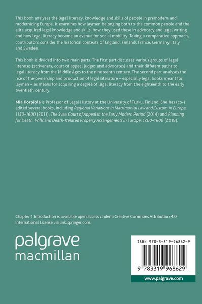 Produktbild: Legal Literacy in Premodern European Societies