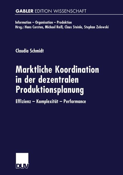 Produktbild: Marktliche Koordination in der dezentralen Produktionsplanung