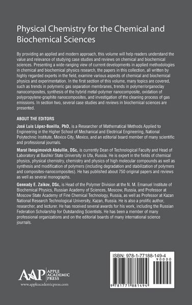 Produktbild: Physical Chemistry for the Chemical and Biochemical Sciences