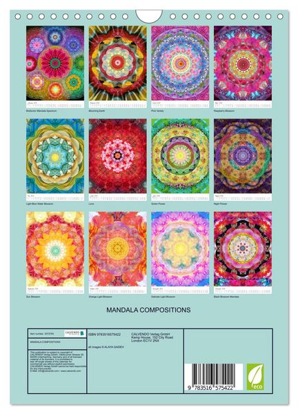 Produktbild: MANDALA COMPOSITIONS (Wall Calendar 2026 DIN A4 portrait), CALVENDO 12 Month Wall Calendar