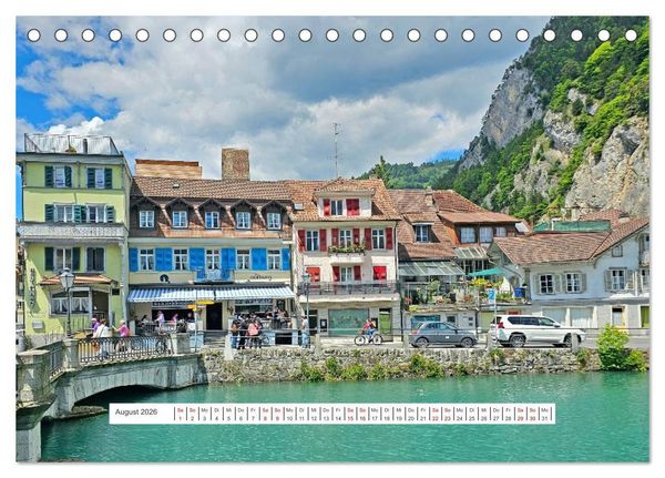 Produktbild: Berge und Seen der Schweiz - Mit dem Wohnmobil durch die Schweiz (Tischkalender 2026 DIN A5 quer), CALVENDO Monatskalender