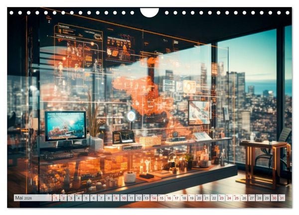 Produktbild: KI UND METAVERSE Algorithmen sowie virtuelle Realit&auml;t (Wandkalender 2026 DIN A4 quer), CALVENDO Monatskalender