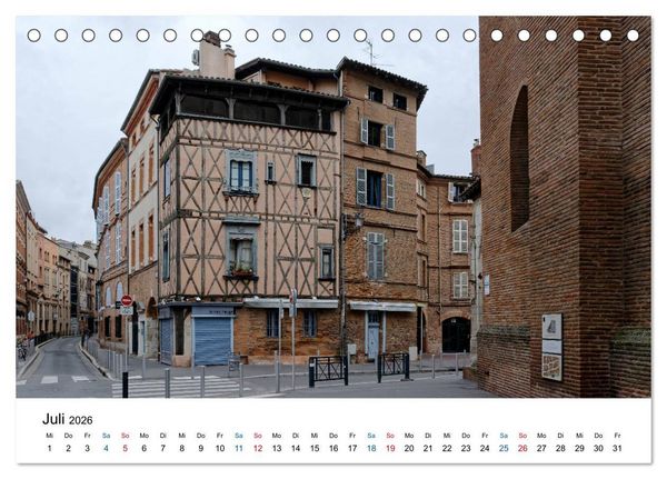 Produktbild: Frankreichs gro&szlig;e St&auml;dte - Toulouse (Tischkalender 2026 DIN A5 quer), CALVENDO Monatskalender