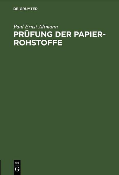 Produktbild: Pr&uuml;fung der Papier-Rohstoffe