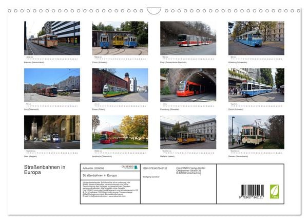 Produktbild: Stra&szlig;enbahnen in Europa (Wandkalender 2026 DIN A3 quer), CALVENDO Monatskalender