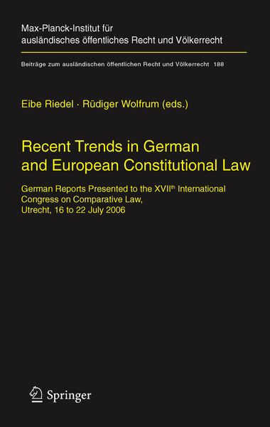 Produktbild: Recent Trends in German and European Constitutional Law