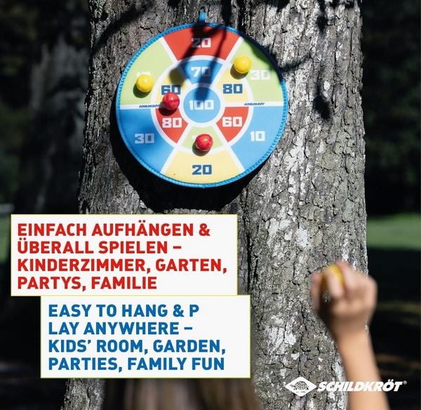 Produktbild: Schildkr&ouml;t Soft Dart Set, Klett Dartscheibe beidseitig bedruckt &Oslash;38cm, 6 Klettb&auml;lle, Indoor Outdoor Dartspiel