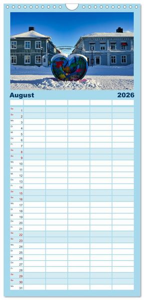 Produktbild: Familienplaner 2026 - Lulea - Wintertraum in Schwedisch Lappland mit 5 Spalten (Wandkalender, 21 x 45 cm) CALVENDO