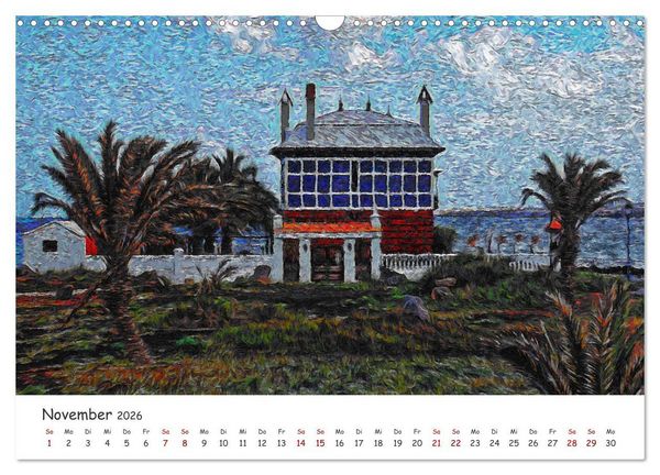 Produktbild: Lanzarote & La Graciosa - Im Stil von Vicent van Gogh (Wandkalender 2026 DIN A3 quer), CALVENDO Monatskalender