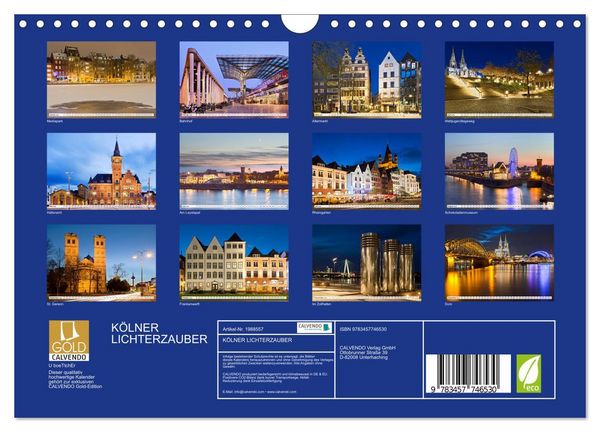 Produktbild: K&Ouml;LNER LICHTERZAUBER (Wandkalender 2026 DIN A4 quer), CALVENDO Monatskalender