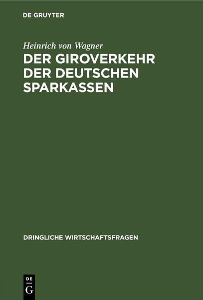 Produktbild: Der Giroverkehr der deutschen Sparkassen