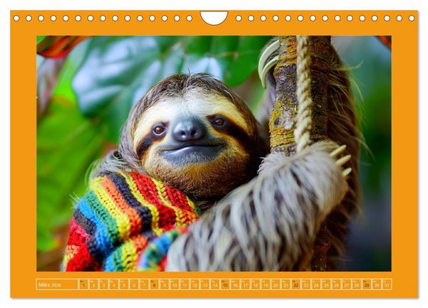 Produktbild: Supermodel Faultier. Professionelles Fotoshooting im Urwald (Wandkalender 2026 DIN A4 quer), CALVENDO Monatskalender