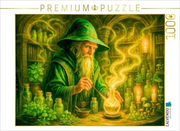 CALVENDO Puzzle Zauberer mischt uralten Trank mit magischen Kräutern | 1000 Teile Lege-Größe 64x48cm Foto-Puzzle für glückliche Stunden