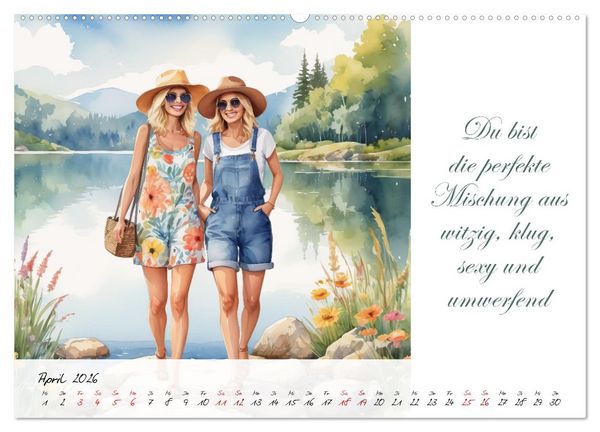 Produktbild: Beste Freundinnen (Wandkalender 2026 DIN A2 quer), CALVENDO Monatskalender
