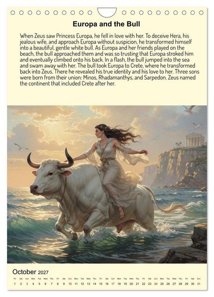 Produktbild: Legends of the Greek Mythology (Wall Calendar 2027 DIN A4 portrait), CALVENDO 12 Month Wall Calendar