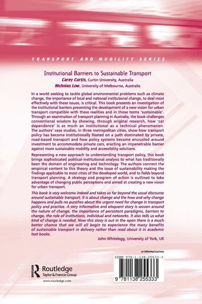 Produktbild: Institutional Barriers to Sustainable Transport