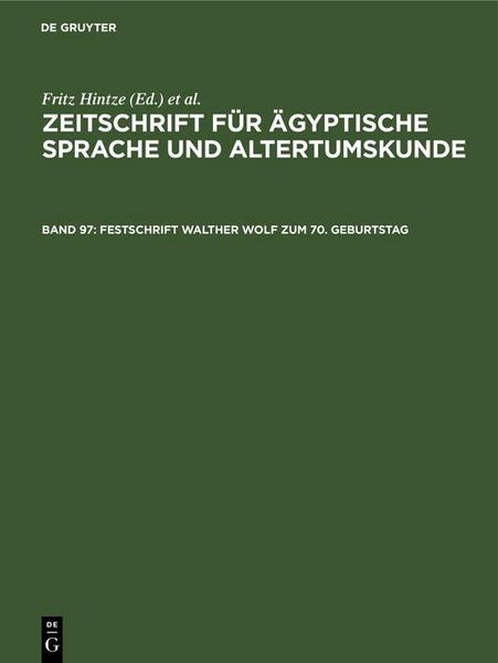 Produktbild: Festschrift Walther Wolf zum 70. Geburtstag