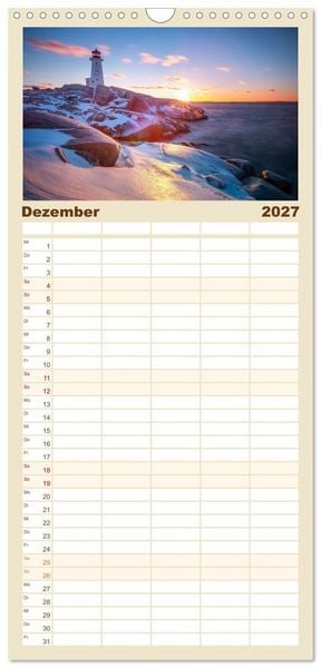 Produktbild: Familienplaner 2027 - Land. Licht. Meer. mit 5 Spalten (Wandkalender, 21 x 45 cm) CALVENDO