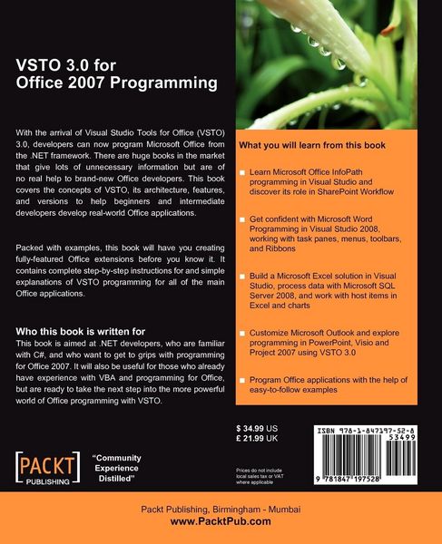 Produktbild: VSTO 3.0 for Office 2007 Programming