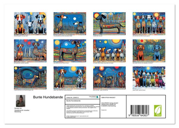Produktbild: Bunte Hundebande (Wandkalender 2026 DIN A4 quer), CALVENDO Monatskalender