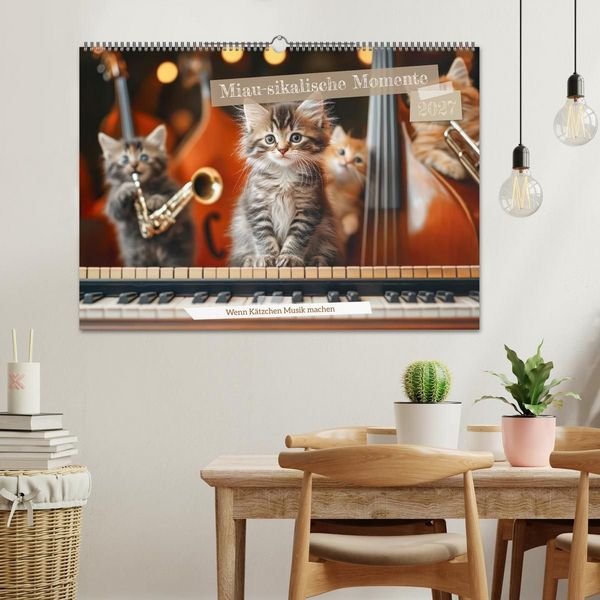 Produktbild: Miau-sikalische Momente (Wandkalender 2027 DIN A2 quer), CALVENDO Monatskalender