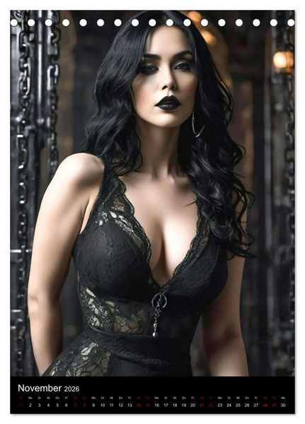 Produktbild: Wundersch&ouml;ne Gothic Divas (Tischkalender 2026 DIN A5 hoch), CALVENDO Monatskalender