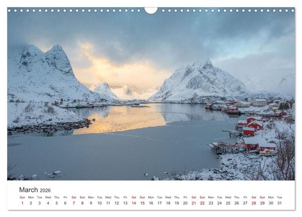 Produktbild: Lofoten Reflections in the water (Wall Calendar 2026 DIN A3 landscape), CALVENDO 12 Month Wall Calendar