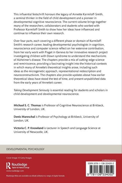Produktbild: Taking Development Seriously A Festschrift for Annette Karmiloff-Smith