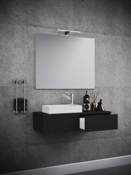 Produktbild: 3-tlg G&auml;ste WC Waschplatz Waschtisch Gudas Spiegel