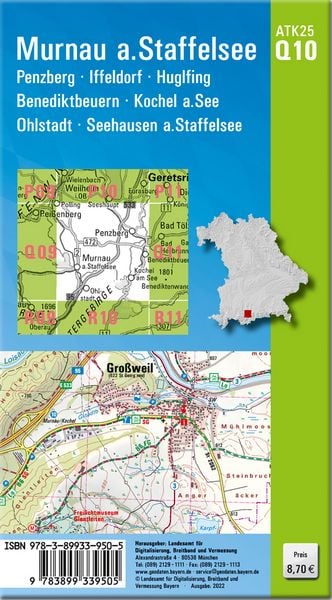 Produktbild: ATK25-Q10 Murnau a.Staffelsee (Amtliche Topographische Karte 1:25000)