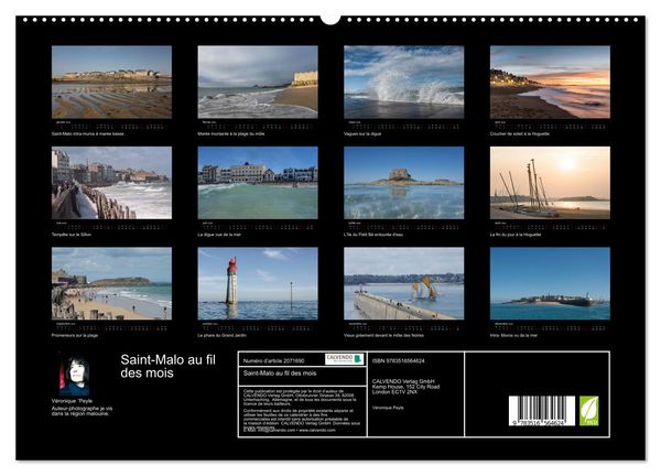 Produktbild: Saint-Malo au fil des mois (Calendrier mural 2026 DIN A2 vertical) calendrier de bureau