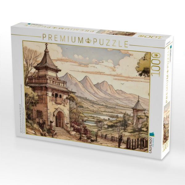 Produktbild: CALVENDO Puzzle Wehrhafte T&uuml;rme s&auml;umen den Weg &uuml;ber das Land. | 1000 Teile Lege-Gr&ouml;&szlig;e 64x48cm Foto-Puzzle f&uuml;r gl&uuml;ckliche Stunden