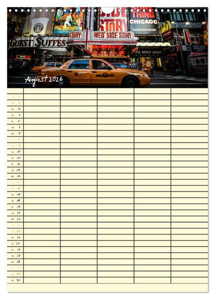 Produktbild: New York Familienplaner (Wandkalender 2026 DIN A3 hoch), CALVENDO Monatskalender