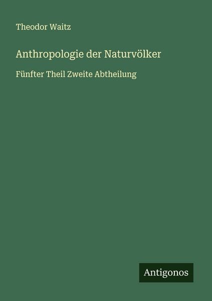 Produktbild: Anthropologie der Naturv&ouml;lker