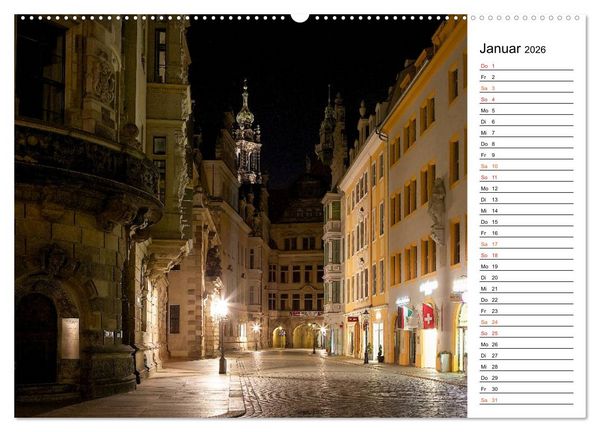 Produktbild: Eine Nacht in Dresden (Wandkalender 2026 DIN A2 quer), CALVENDO Monatskalender