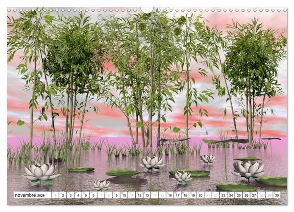 Produktbild: LOTUS M&Eacute;DITATIFS (Calendrier mural 2026 DIN A3 vertical), CALVENDO calendrier mensuel