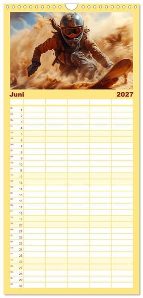 Produktbild: Familienplaner 2027 - Action pur - atemberaubende Hobbys mit 5 Spalten (Wandkalender, 21 x 45 cm) CALVENDO
