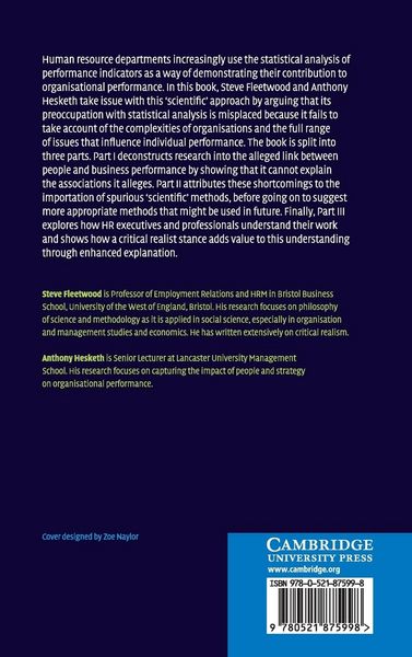 Produktbild: Explaining the Performance of Human Resource Management