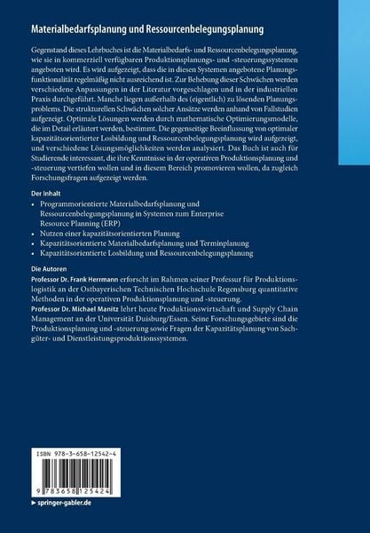 Produktbild: Materialbedarfsplanung und Ressourcenbelegungsplanung