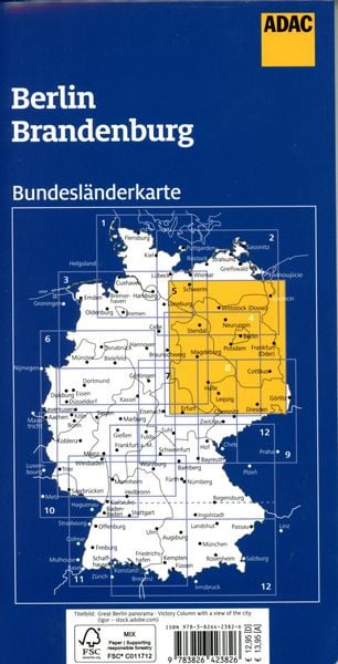 Produktbild: ADAC Bundesl&auml;nderkarte Deutschland 05 Berlin, Brandenburg 1:300.000