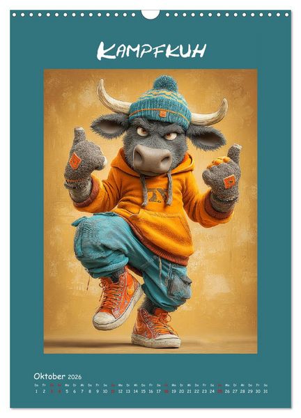 Produktbild: Kuhwelt. Stylische Streetwear-K&uuml;he f&uuml;r gute Laune (Wandkalender 2026 DIN A3 hoch), CALVENDO Monatskalender