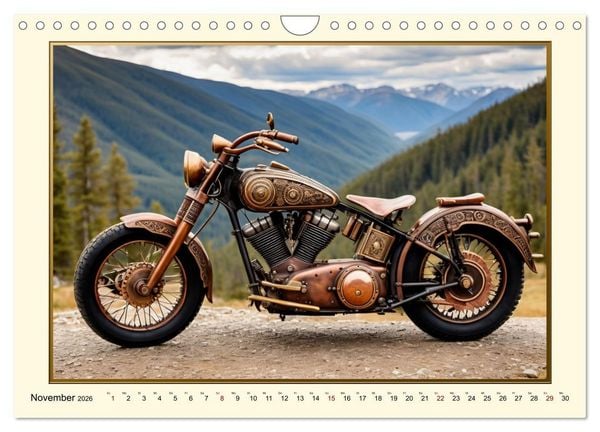 Produktbild: Motorr&auml;der im Steampunk-Style (Wandkalender 2026 DIN A4 quer), CALVENDO Monatskalender