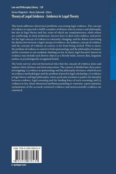 Produktbild: Theory of Legal Evidence - Evidence in Legal Theory