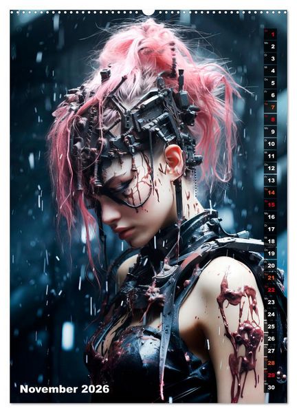 Produktbild: ROCKERINNEN Cyber, Goth, Punk und mehr (hochwertiger Premium Wandkalender 2026 DIN A2 hoch), Kunstdruck in Hochglanz
