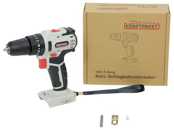 Produktbild: Dino KRAFTPAKET 18V-45Nm-23-630W 130230 Akku-Schlagbohrschrauber 18 V b&uuml;rstenlos, ohne Akku, ohne Ladeger&auml;t