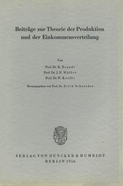 Produktbild: Beitr&auml;ge zur Theorie der Produktion und der Einkommensverteilung.