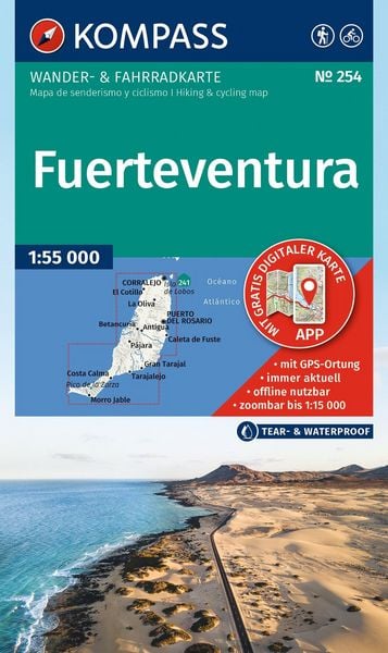 Produktbild: KOMPASS Wanderkarte 254 Fuerteventura 1:55.000